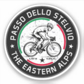 passo dello stelvio - stelvio pas italiaans fietse sticker (Voorkant)