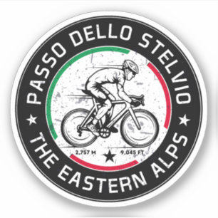 passo dello stelvio - stelvio pas italiaans fietse sticker