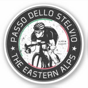 passo dello stelvio - stelvio pas italiaans fietse sticker