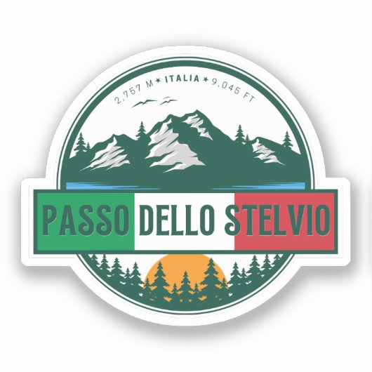 passo dello stelvio - stelvio pass italian Mountai Sticker (Voorkant)