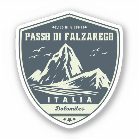 Passo di Falzarego-italiaanse bergpas dolomiet Sticker (Voorkant)