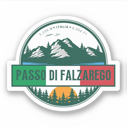 Passo di Falzarego-italiaanse bergpas dolomiet Sticker (Voorkant)