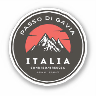 passo di gavia - gavia pass italian Mountain alps Sticker