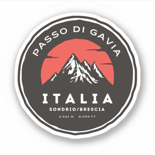 passo di gavia - gavia pass italian Mountain alps Sticker (Voorkant)