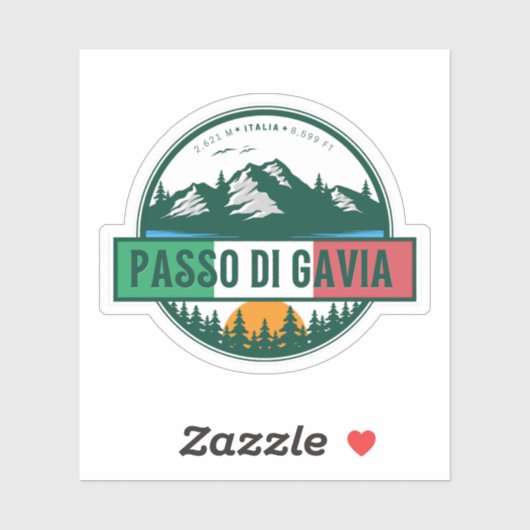 passo di gavia - gavia pass italian Mountain alps Sticker (Vel)