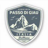 passo di giau - giau pass italian Mountains alps Sticker (Voorkant)