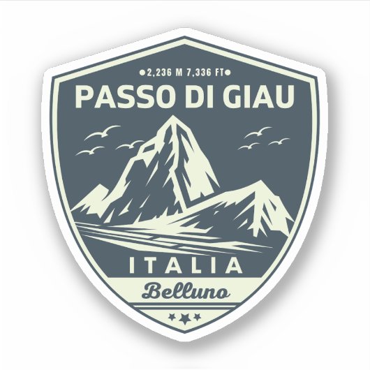 passo di giau - giau pass italian Mountains alps Sticker (Voorkant)