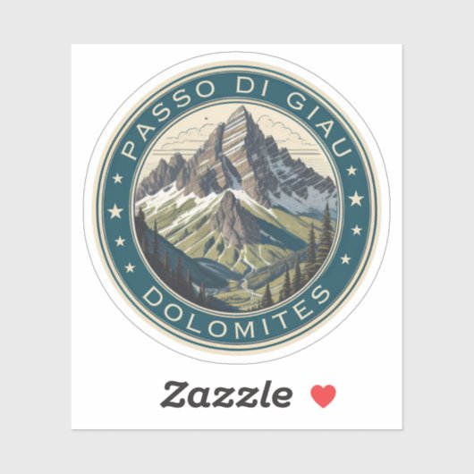 passo di giau - giau pass italian Mountains alps Sticker (Vel)