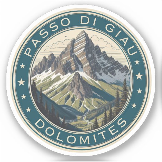 passo di giau - giau pass italian Mountains alps Sticker (Voorkant)
