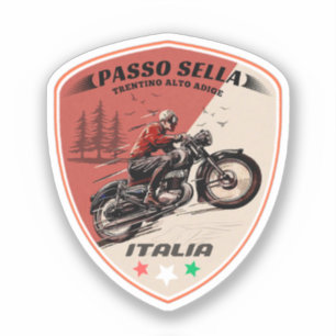 Passo Sella Italiaanse bergen motorfiets Sticker