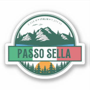 Passo Sella Italiaanse bergen motorreis Sticker