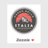 Passo Sella Italiaanse bergen motorrit Sticker (Vel)