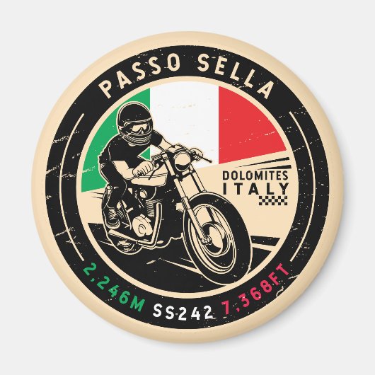 Passo Sella Italië | | Motorfiets Magneet (Voorkant)