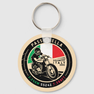 Passo Sella Italië Motorfiets Sleutelhanger