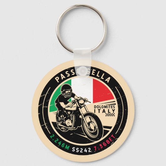 Passo Sella Italië | | Motorfiets Sleutelhanger (Voorkant)