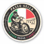 Passo Sella Italië | | Motorfiets Sticker<br><div class="desc">Passo Sella gedaan in een ,  verontruste stijl embleem. Het is een beroemde bergpas die langs de Dolomieten in Italië wordt gevonden.</div>