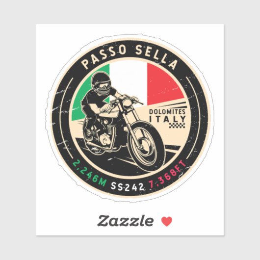 Passo Sella Italië | | Motorfiets Sticker (Vel)