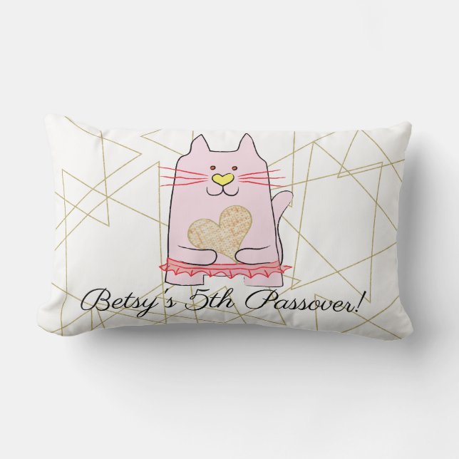 Passover 13/21-inch Pillow Pink Cat Ballerina Kussen (Voorkant)