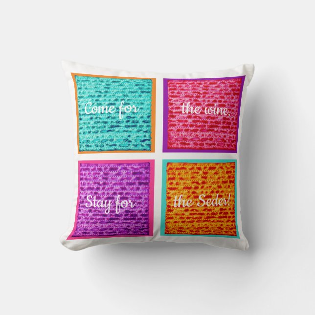 Passover 16 x 16 Colorful Matzah Kussen (Voorkant)