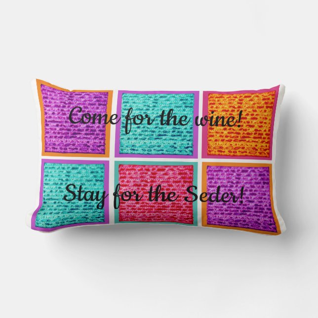 Passover 20 x 20 Colorful Matzah Kussen (Voorkant)