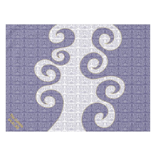 Passover 52/70" Tablecloth "Passover Paisley Zee" Tafelkleed (Voorkant (Horizontaal))