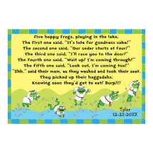 Passover 5 Hoppy kikkers Poster 20 x 24 Matte Fini