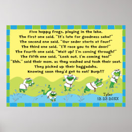 Passover 5 Hoppy kikkers Poster 20 x 24 Matte Fini