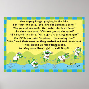 Passover 5 Hoppy kikkers Poster 20 x 24 Matte Fini