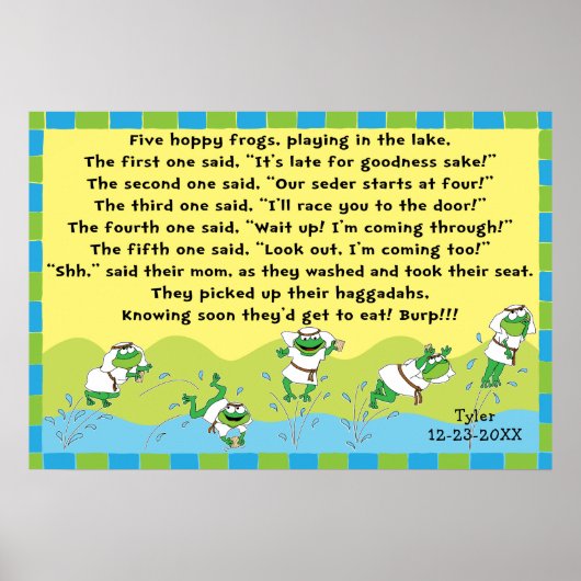 Passover 5 Hoppy kikkers Poster 20 x 24 Matte Fini (Voorkant)