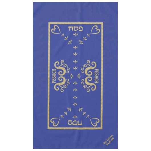 Passover 60/104 Tablecloth "Passover Gold Elegant" Tafelkleed (Voorkant)
