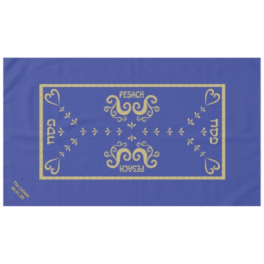 Passover 60/104 Tablecloth "Passover Gold Elegant" Tafelkleed (Voorkant (Horizontaal))