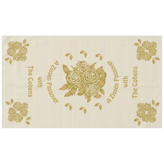 Passover 60/104" Tablecloth "Personalized Seder" Tafelkleed (Voorkant (Horizontaal))