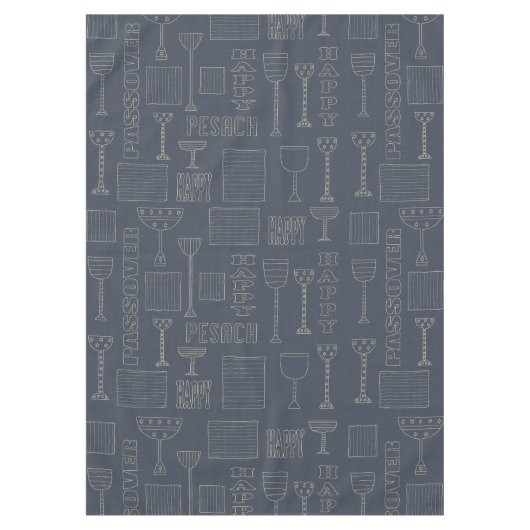 Passover 60/84" Tablecloth "Passover Wine & Matza" Tafelkleed (Voorkant)