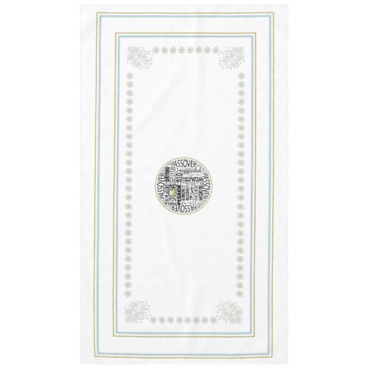 Passover 60 x 104 inch Tablecloth "Dayenu Tableclo Tafelkleed (Voorkant)