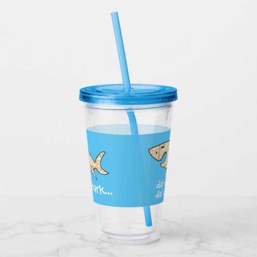 Passover Acrylblauw Tumbler 16 oz Matzah Shark Acryl Drinkbeker (Links)