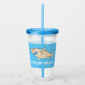 Passover Acrylblauw Tumbler 16 oz Matzah Shark Acryl Drinkbeker (Voorkant)