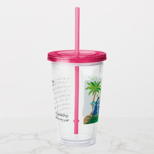 Passover Acryltumbler 16 oz Dinosaur Seder Acryl Drinkbeker (Rechts)