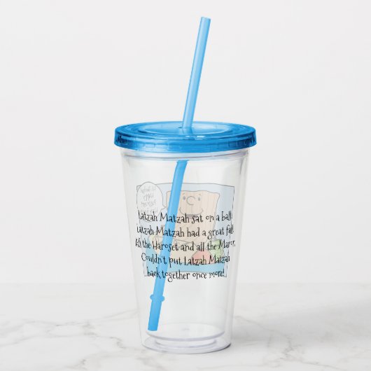 Passover Acryltumbler 16 oz Funny Seder Toon Acryl Drinkbeker (Achterkant)