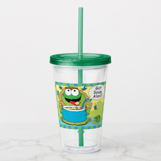 Passover Acryltumbler 16 oz heeft kikker van soep Acryl Drinkbeker (Voorkant)