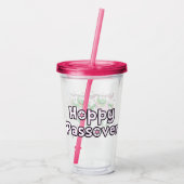 Passover Acryltumbler 16 oz Hoppy Passover Kikker Acryl Drinkbeker (Achterkant)