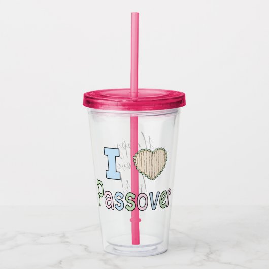 Passover Acryltumbler 16 oz I Love Passover Acryl Drinkbeker (Voorkant)
