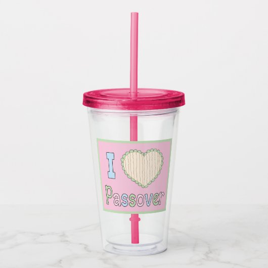 Passover Acryltumbler 16 oz I Love Passover Acryl Drinkbeker (Voorkant)