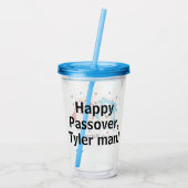 Passover Acryltumbler 16 oz Matzah Man Acryl Drinkbeker (Achterkant)