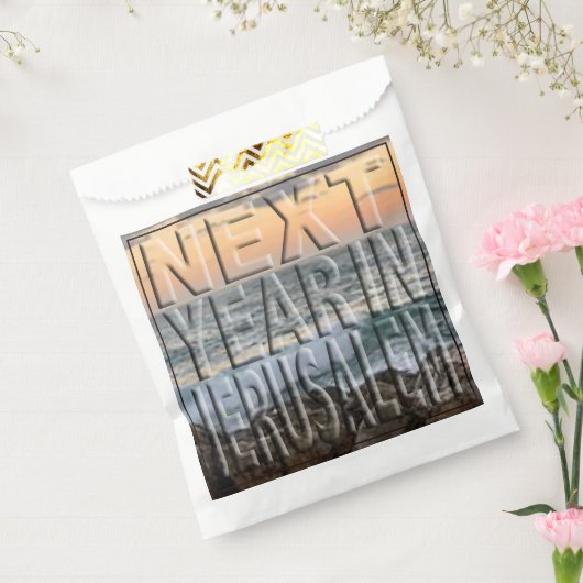 Passover "Afikomen Tijd" Jerusalem Beach Favor Bag Bedankzakje (Gezegeld)