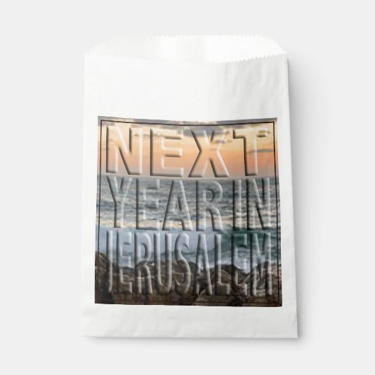 Passover "Afikomen Tijd" Jerusalem Beach Favor Bag Bedankzakje (Voorkant)