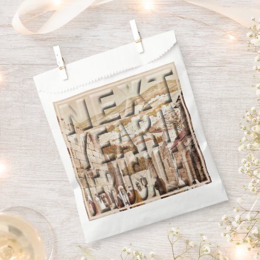 Passover "Afikomen Time" Jerusalem Favor Bag Bedankzakje (Geknipt)