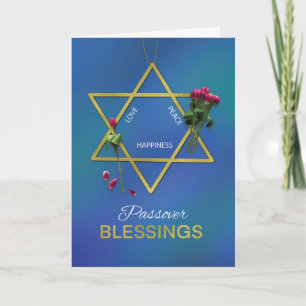 Passover Blessings Star van David Gold Kijk Kaart