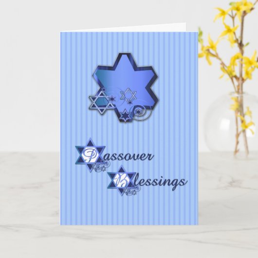 Passover Blue Star Kaart (Gele Bloem)