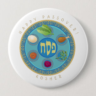 Passover Bord Kosher Pesach Ronde Button 4,0 Cm