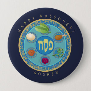 Passover Bord Kosher Pesach Ronde Button 4,0 Cm